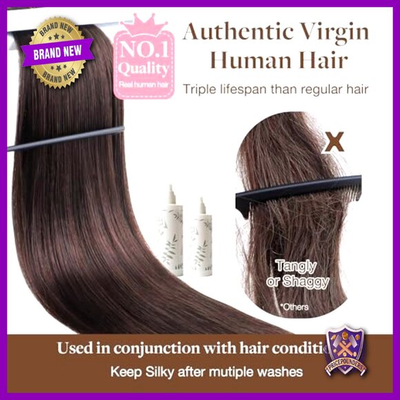 22 Inch Real Human Hair Extensions, 110g Weft Bundles, Straight Silky Remy